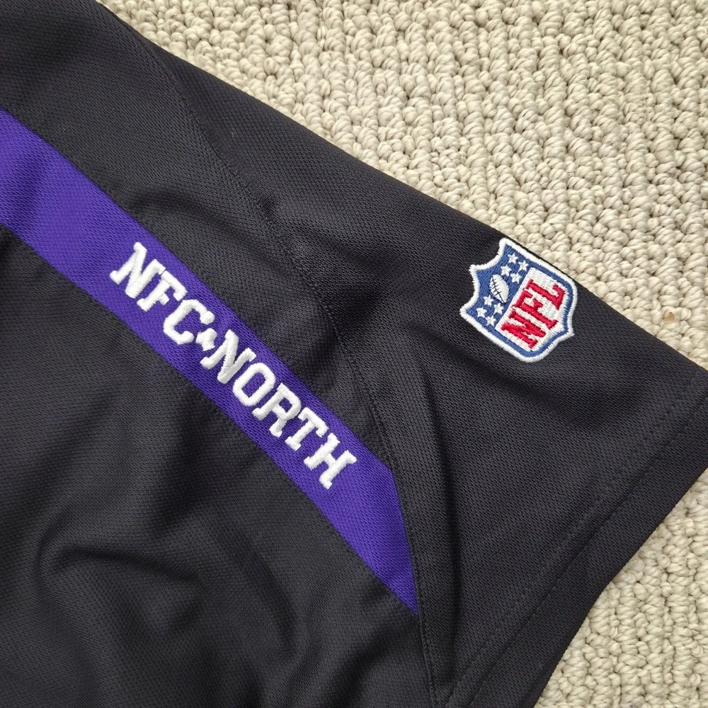Reebok Play Dry‎ NFL Minnesota Vikings Polo Shirt NFL Football Black Mens Large